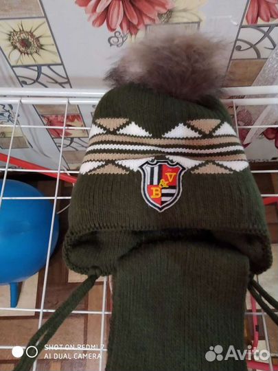 Шапка с шарфом