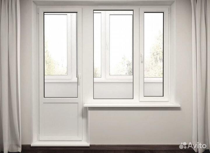 Дверь балконная с отделкой