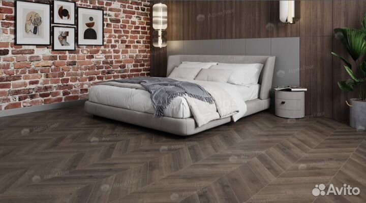 Spc ламинат Alpine floor LVT Дуб Антарес Chevron