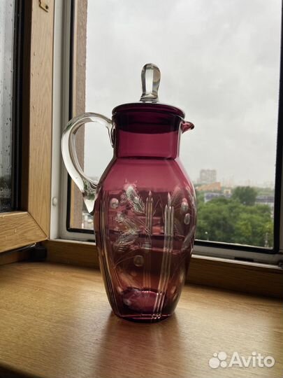 Кувшин цветное стекло СССР
