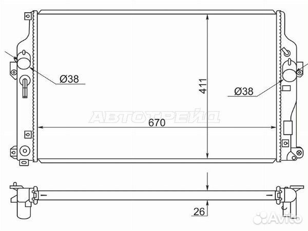 Радиатор toyota RAV4 A4 13, toyota RAV4 A4 13-19