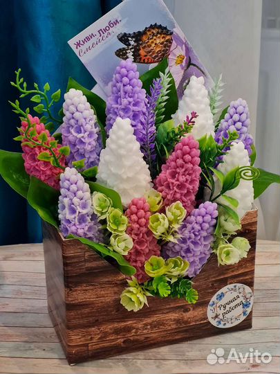 Букеты сирени и роз. Мыльные цветы