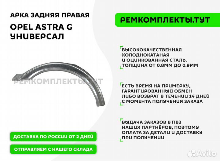 Арка задняя правая Opel Astra G универсал