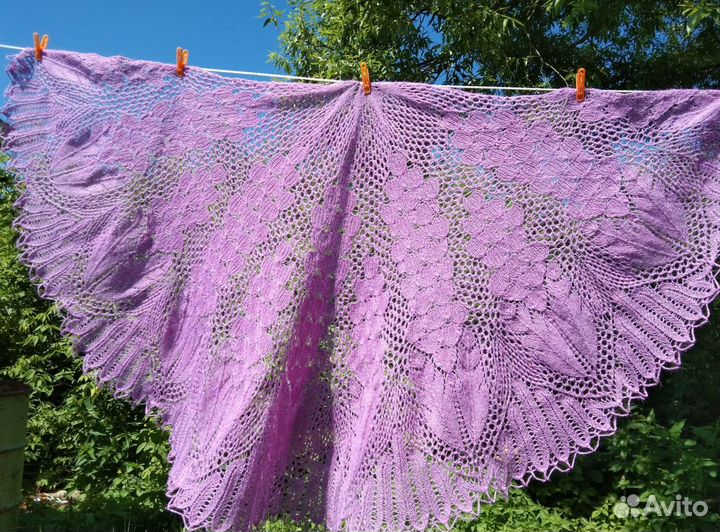 Шаль, платок, подарок, ручная работа