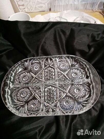 Хрустальная менажница из СССР