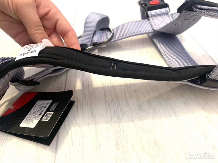 Анатомическая шлейка антитяга + поводок