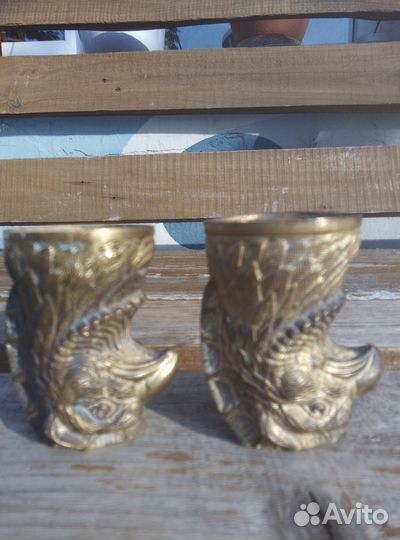 Рюмка- перевёртыш, латунь. 2 шт