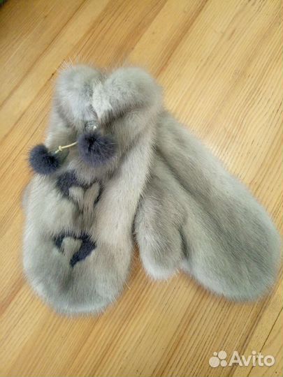 Варежки из меха норки