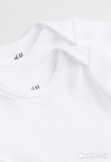 Белые боди с коротким рукавом hm 80