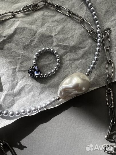 Колье из жемчуга цепь