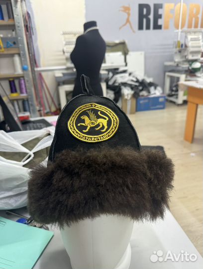 Банная шапка из овчины/Подарок на 23 февраля/Корпо