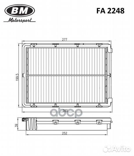 Фильтр воздушный KIA Optima IV FA2248 FA2248 BM
