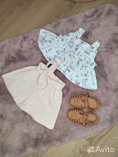 Продам топ, шорты и юбку на девочку 86 размер