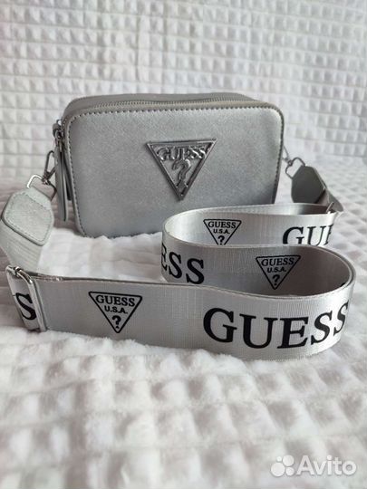 Сумка Guess кроссбоди новая Серебристая