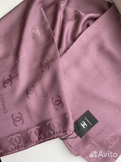 Платок шелковый Chanel Слива новый