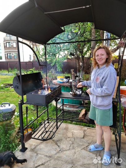 Кованый мангал с печью