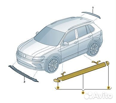 Боковая подножка VW 5NA071691A