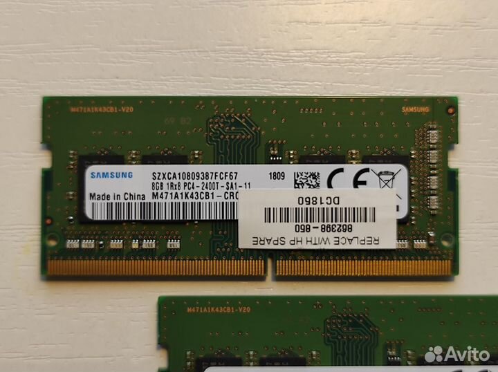Оперативная память SO-dimm DDR4 16Gb 2x8Gb Samsung
