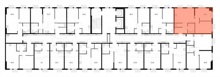 2-к. квартира, 54,1 м², 5/14 эт.