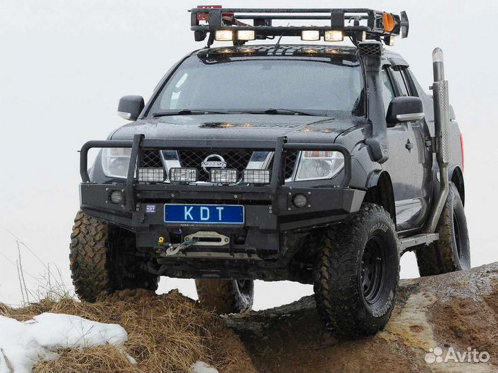 Передний силовой бампер с кенгурином алюминиевый