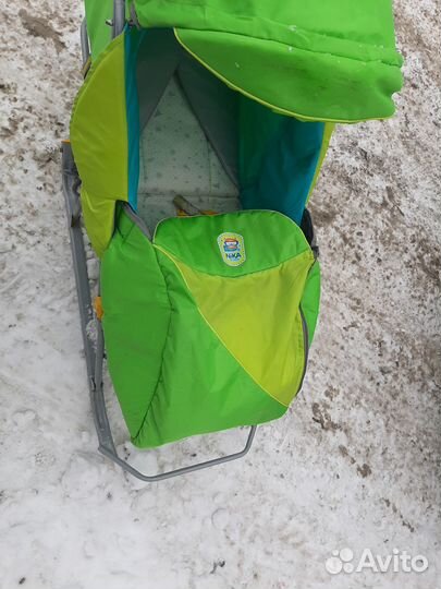 Санки с колёсами, с тёплой сидушкой, с доставкой