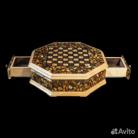 Шахматы из янтаря. Янтарные шахматы. Арт. #444