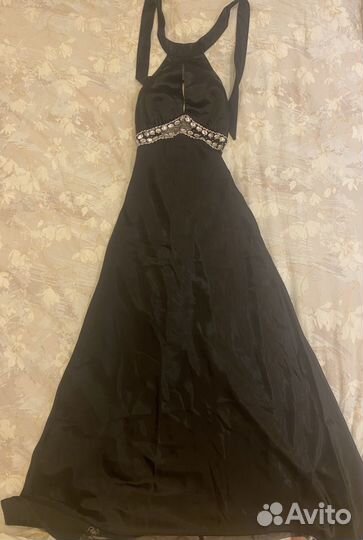 Черное вечернее платье в пол 42 р