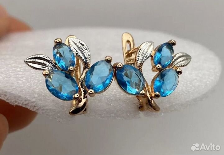 Серьги с топазом