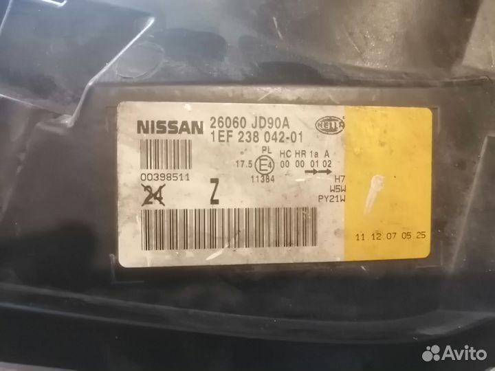 Фара левая Nissan Qashqai