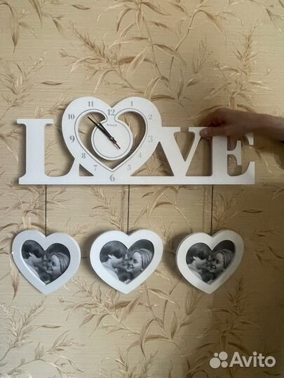 Часы настенные/фоторамка “Love”