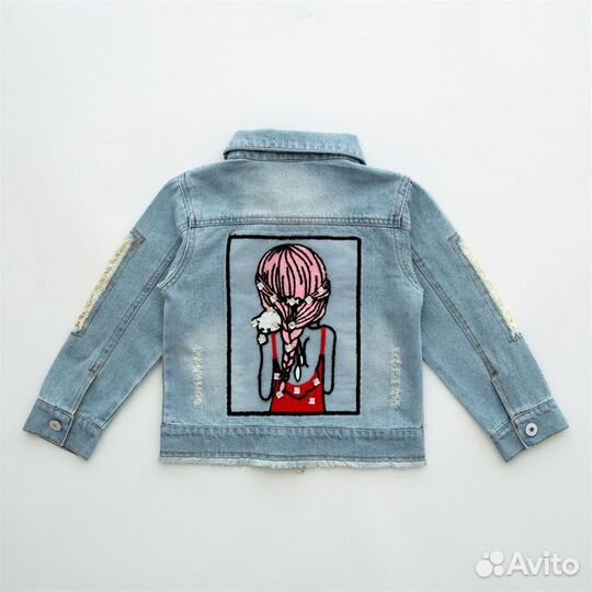 Джинсовая куртка для девочки на рост128 и 134