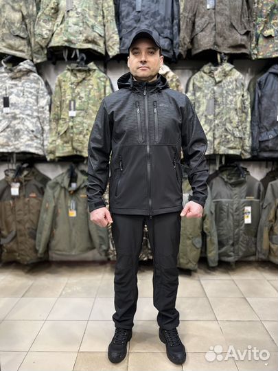 Костюм grayling Беринг, софтшелл, черный