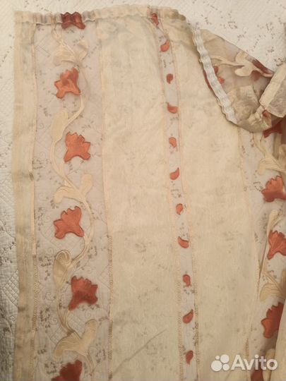 Тюль золотистый