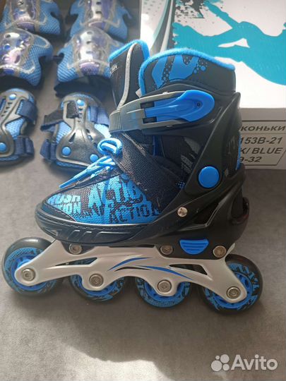 Роликовые коньки детские с защитой