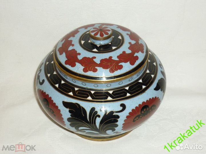 Ваза перегородчатая эмаль, клуазоне. китай