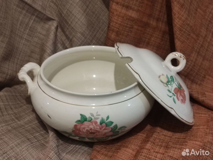 Супница зик Конаковский фаянсовый завод СССР