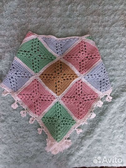 Шарф бактус вязаный для девочки,шапка