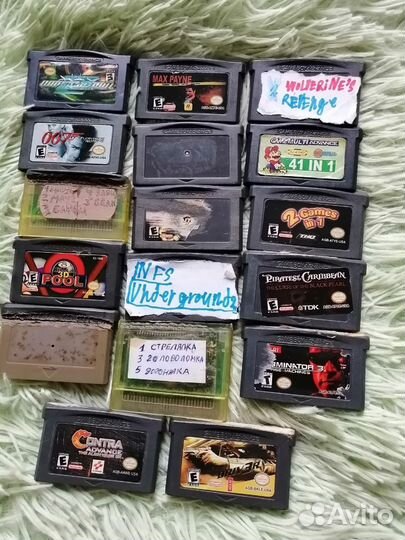 Коллекция картриджей для GameBoy Advance SP