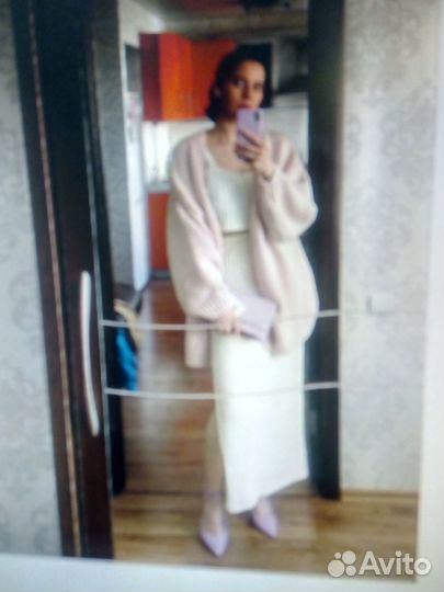 Комплект вязаный с юбкой топом и ковточкой