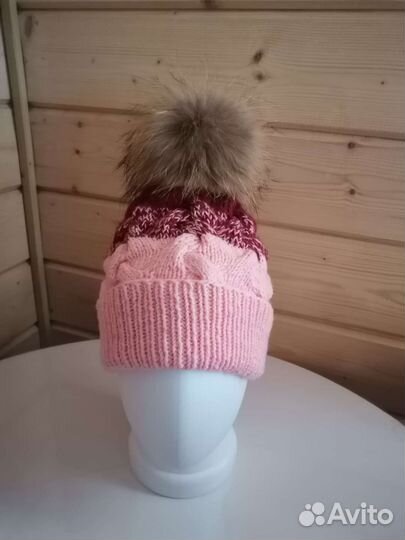 Шапка с градиентом ручная работа