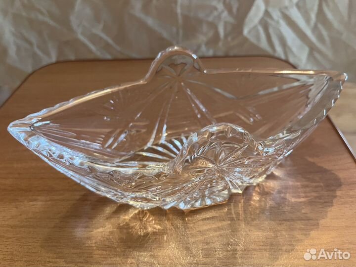 Хрустальные вазы-лодочки