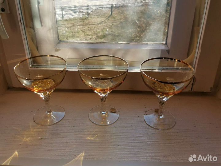 Фужеры, креманки на витой ножке Пр-во Чехословакия