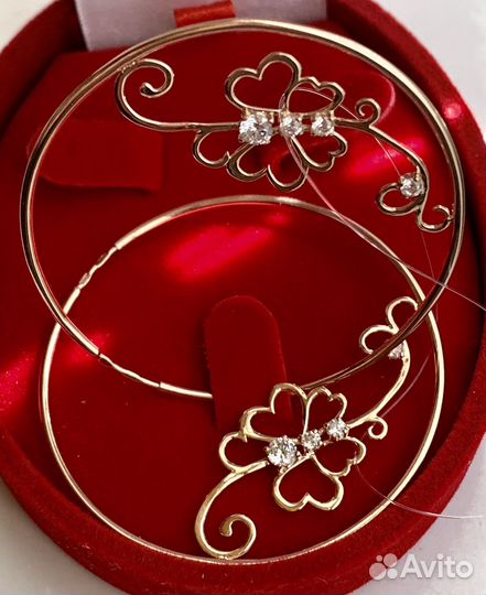 Золотые серьги конго