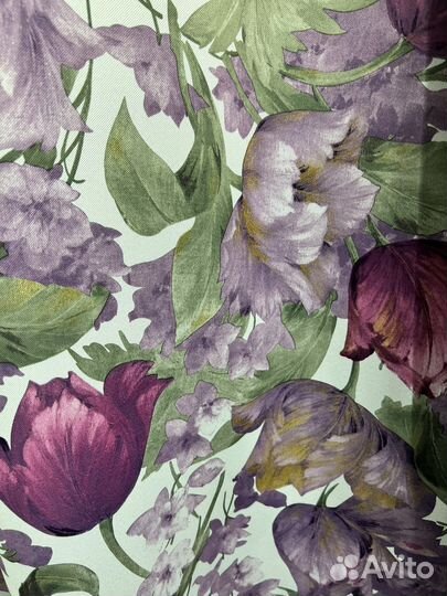 Шторы Цветочная акварель в сочетании с блэкаутом