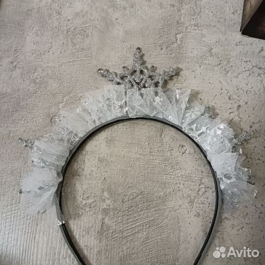Ободок снежинка для девочки