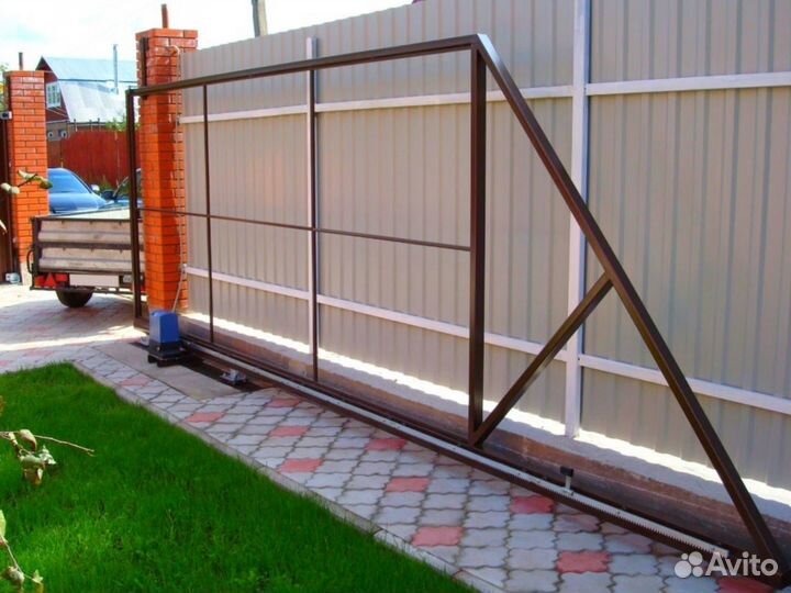 Откатные ворота металлические 5,1*1,9