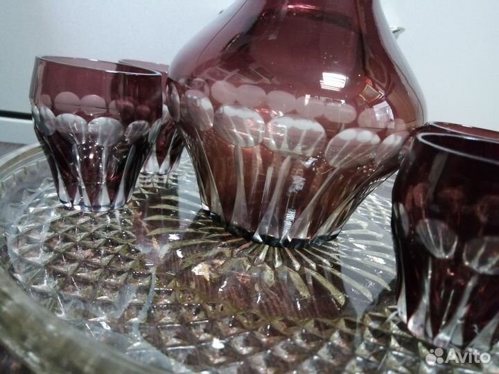 Графин, 6 стопок, поднос, СССР 1950 - 60 года