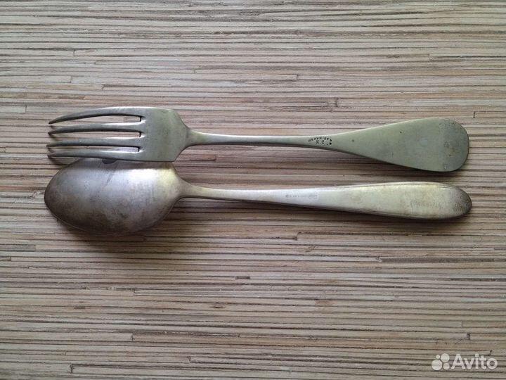 Ложка Wellner. Вилка мельхиор. 1900 годов