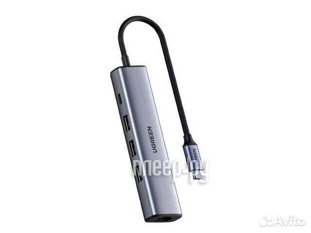 Хаб Ugreen CM475 USB-C to 3xUSB3.0 HubRJ45 Gre