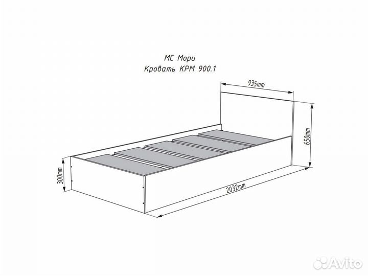Кровать детская новая графит IKEA-стиль